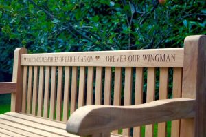 engraved memorial bench