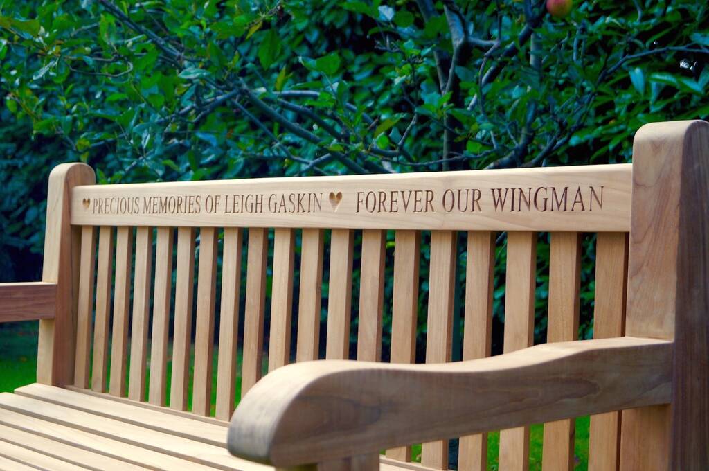 engraved memorial bench